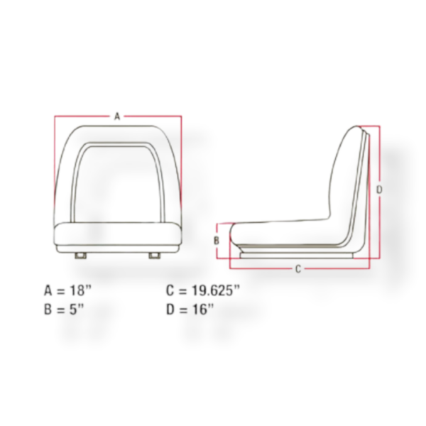 A diagram of a tractor seat