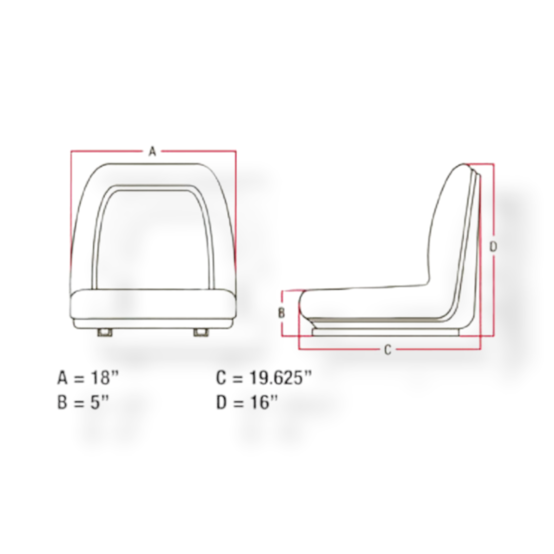 A diagram of a tractor seat