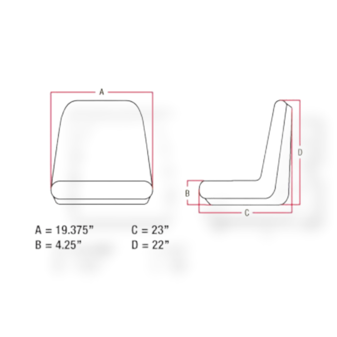 A diagram of a tractor seating