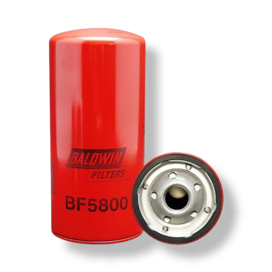 A red spin-on fuel filter