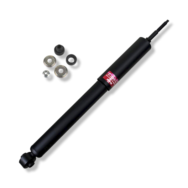 A black shock absorber with four different types of bearings.
