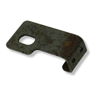 A rusty metal object with holes in it.