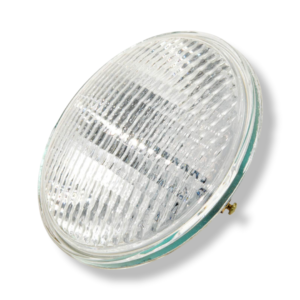 A close up of an electric light on a white background