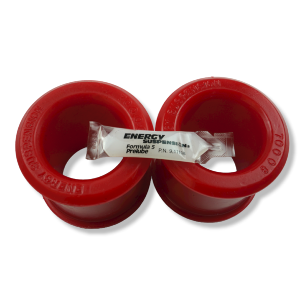 A pair of red plastic rings with energy bars inside.