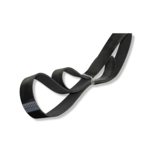 A black belt is bent to make it look like a ribbon.