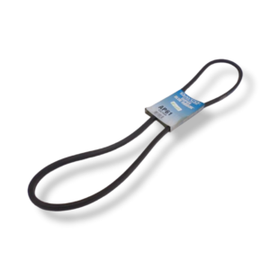 A belt with a metal tag attached to it.