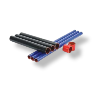 A group of pipes and tubes laying next to each other.