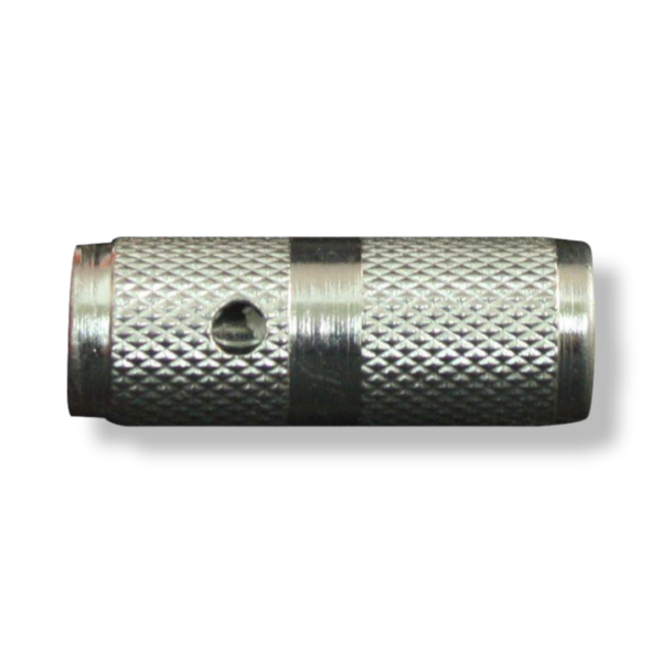 A metal tube with holes in it.