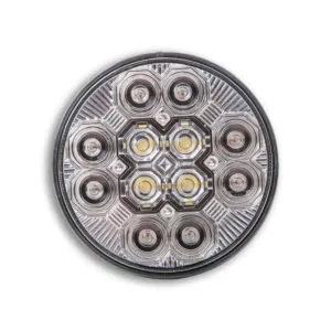 A round light with 9 white leds on it.