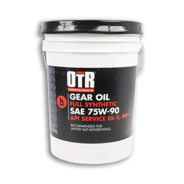 A white and black container of oil.