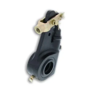 A black and gold motorcycle brake caliper on white background.