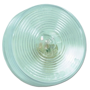 A clear plastic disc with a hole in the middle.
