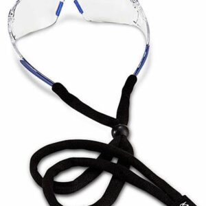 A pair of glasses with black cords on it.