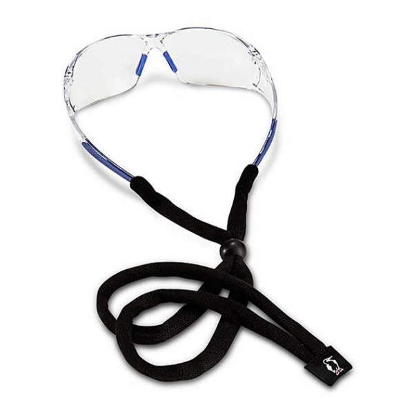 A pair of glasses with black cords on it.